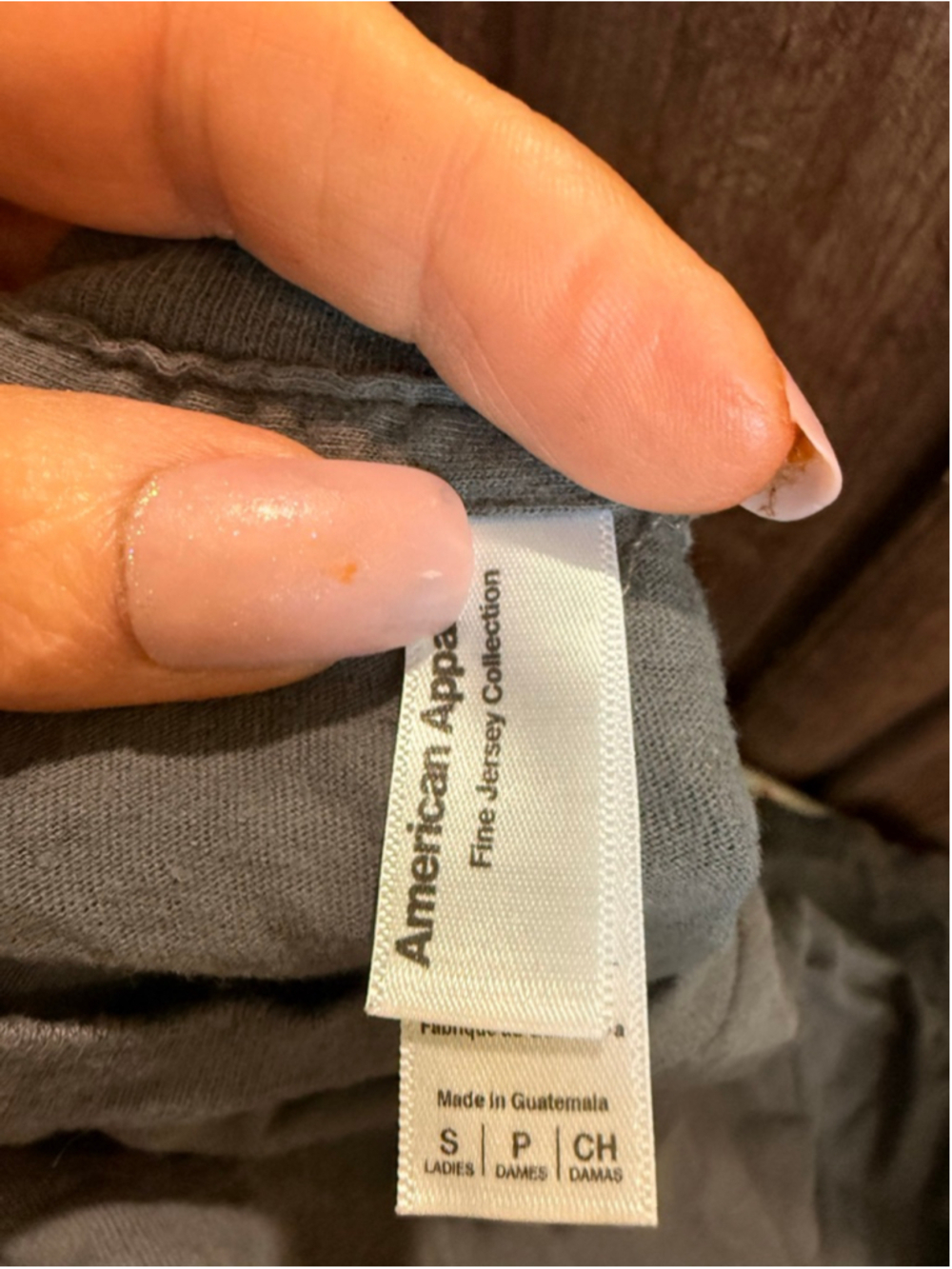 Women's American Apparel Gray Short Sleeve Tee S - Picture 7 of 10